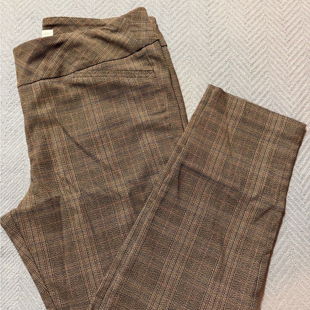 Van Heusen Checkered Brown Women's Trousers